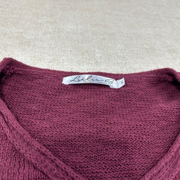 Lulu B Women's SZ Small Maroon soft Sweater - Picture 3 of 9